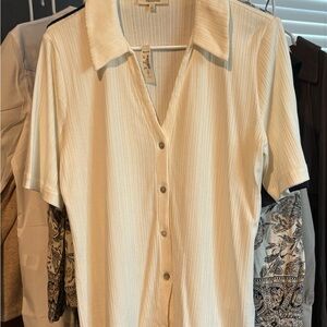 Madewell Cream Textured Shirt